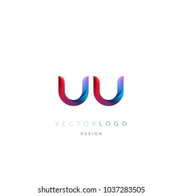 Letters U U, U & U logo, multi colour letters icon vector template.