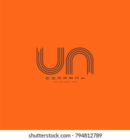 Letters U & N, UN joint logo icon. Stroke letter vector element.