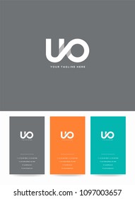 Letters U & O joint logo, emblem or icon with business card vector template.