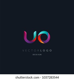 Letters U O, U & O logo, multi colour letters icon vector template.