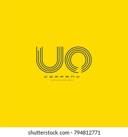 Letters U & O, UO joint logo icon. Stroke letter vector element.