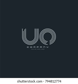 Letters U & O, UO joint logo icon. Stroke letter vector element.