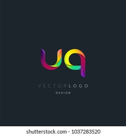 Letters U Q, U & Q logo, multi colour letters icon vector template.