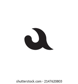 Letters u and Q simple symbol logo vector