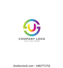 letters U and S full color logo vector icon ilustration