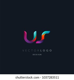 Letters U S, U & S logo, multi colour letters icon vector template.