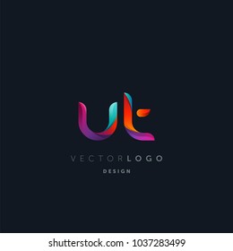 Letters U T, U & T logo, multi colour letters icon vector template.