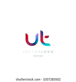 Letters U T, U & T logo, multi colour letters icon vector template.