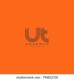 Letters U & T, UT joint logo icon. Stroke letter vector element.