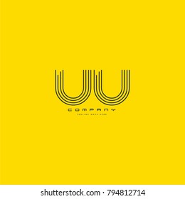 Letters U & U, UU joint logo icon. Stroke letter vector element.