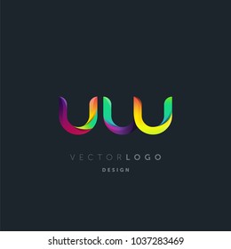 Letters U W, U & W logo, multi colour letters icon vector template.