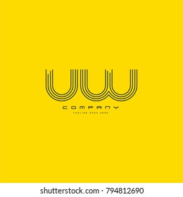 Letters U & W, UW joint logo icon. Stroke letter vector element.