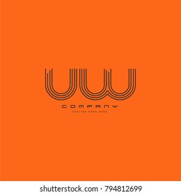 Letters U & W, UW joint logo icon. Stroke letter vector element.