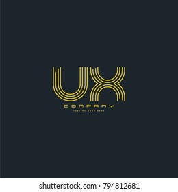 Letters U & X, UX joint logo icon. Stroke letter vector element.