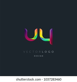 Letters U Y, U & Y logo, multi colour letters icon vector template.