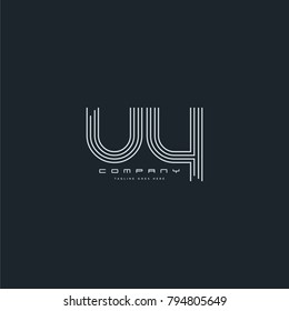 Letters U & Y, UY joint logo icon. Stroke letter vector element.
