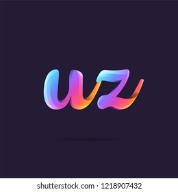 Letters U & Z 3D logo, multi colour gradient letters icon vector template.
