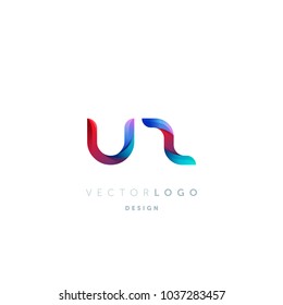 Letters U Z, U & Z logo, multi colour letters icon vector template.