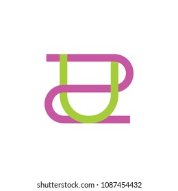 letters u2 overlapping design logo vector svg