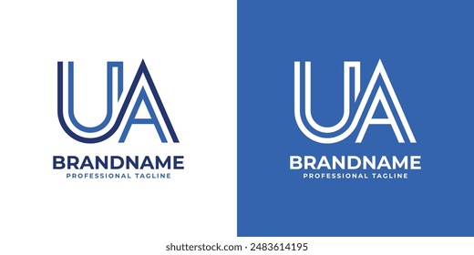 Letters UA Line Monogram Logo, suitable for business with UA or AU initials