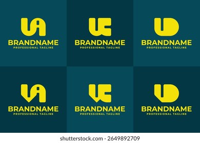 Letras UA UC UD VA VC VD Monograma Conjunto de Logotipos