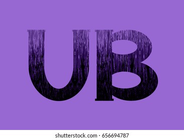 letters UB in lilac tones