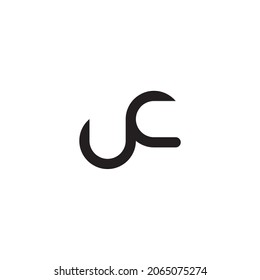 letters u,c and f electronic simple symbol logo vector