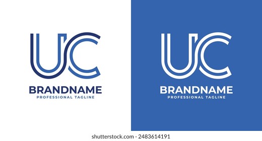 Letters UC Line Monogram Logo, suitable for business with UC or CU initials