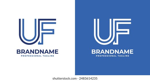 Letters UF Line Monogram Logo, suitable for business with UF or FU initials