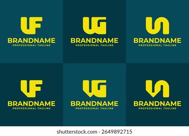 Letras UF UG UN VF VG VN Monograma Conjunto de logotipos