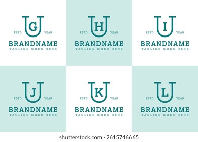 Letters UG UH UI UJ UK UL Monogram Serif Logo, for business with GU HU IU JU KU LU initials