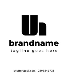 Letters UH Monogram Logo, suitable for any business with UH or HU initials