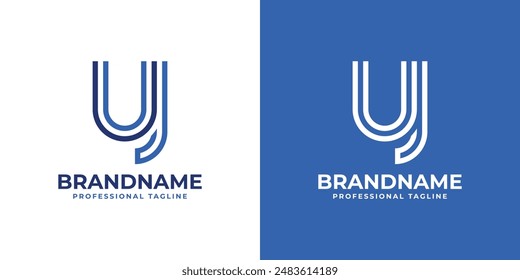 Letters UJ Line Monogram Logo, suitable for business with UJ or JU initials