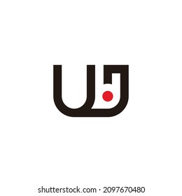 letters uj simple geometric line logo vector
