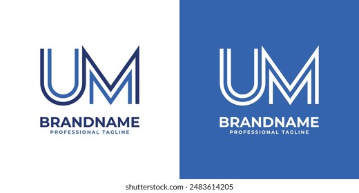 Letters UM Line Monogram Logo, suitable for business with UM or MU initials