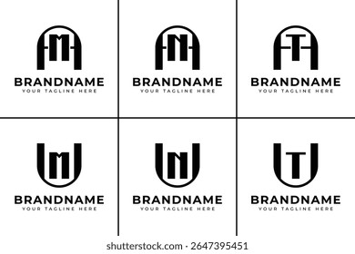 Letters AM AN AT UM UN UT Logo Monogram