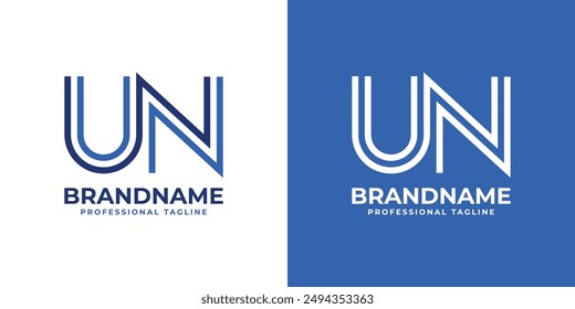 Letters UN Line Monogram Logo, suitable for business with UN or NU initials