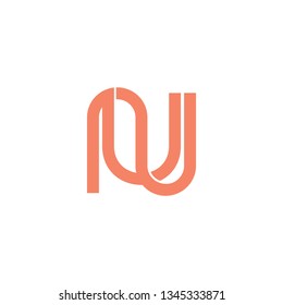 letters un simple line geometric logo vector