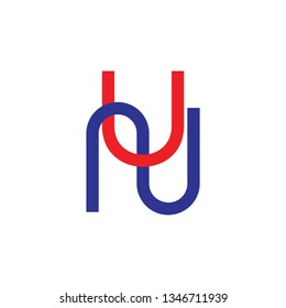 letters un simple line geometric logo vector