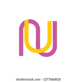 letters un simple line geometric logo vector