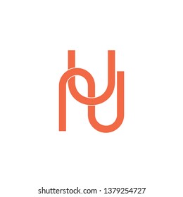 letters un simple line geometric logo vector