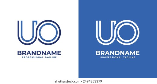 Letters UO Line Monogram Logo, suitable for business with UO or OU initials