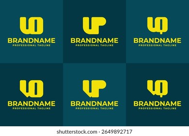 Letras UO UP UQ VP VO VQ Monograma Conjunto de Logotipos