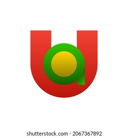 Relación de oro del logotipo vectorial de las letras UOA