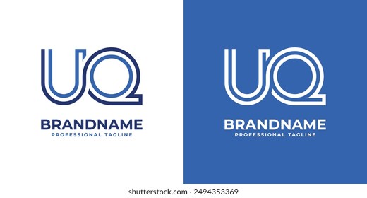 Letters UQ Line Monogram Logo, suitable for business with UQ or QU initials
