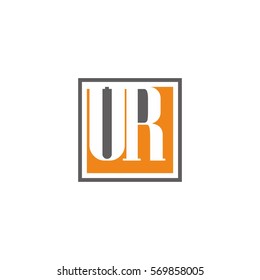 Letters UR orange gray
