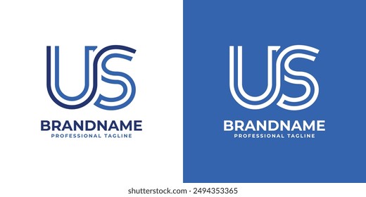 Letters US Line Monogram Logo, suitable for business with US or SU initials