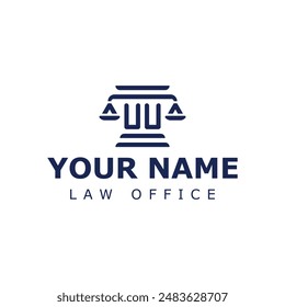 Letters UU Legal Logo, for lawyer, legal, or justice with UU initials