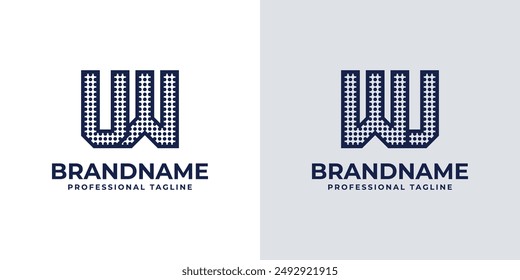 Letters UW and WU Dot Monogram Logo, Suitable for business with WU or UW initials