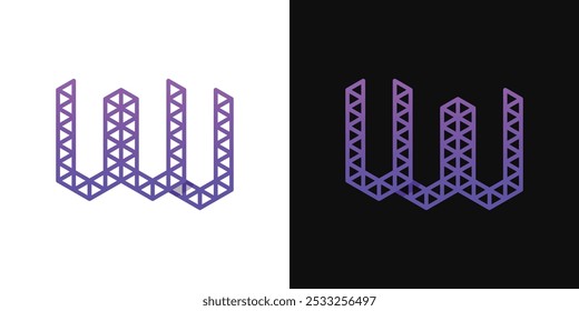 Letters UW and WU Polygon Logo, suitable for business related to polygon with WU or UW initials